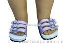 Purple Leather Button 18 inch Doll Sandals for American Girl