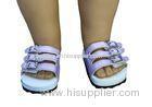 Purple Leather Button 18 inch Doll Sandals for American Girl