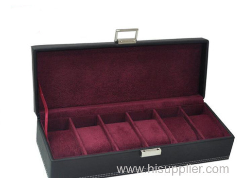 Six-pack High quality fashionable PU Watch Box