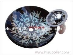 fancy tempered glass basin
