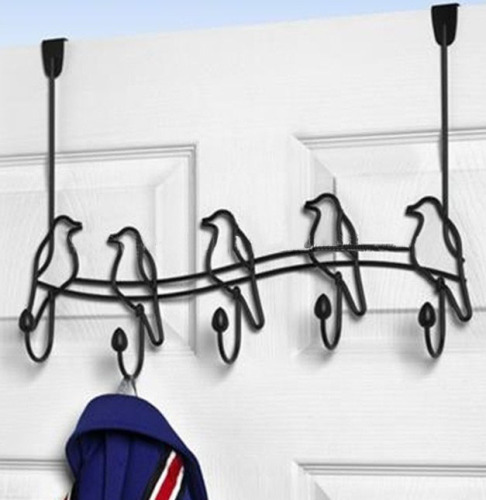 Five bird design Garment hanger for door hanging black color