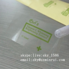 Minrui Green Rectangle Water Proof Transparent Adhesive Label PVC Vinyl Transparent Stickers