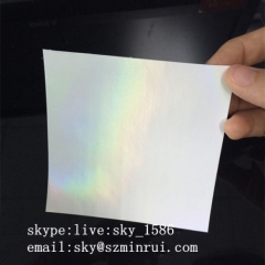 Minrui New Design A4 Hologram Destructible Vinyl Film Sheets Tamper Evident Self Adhesive Warranty Labels Sticker Mater