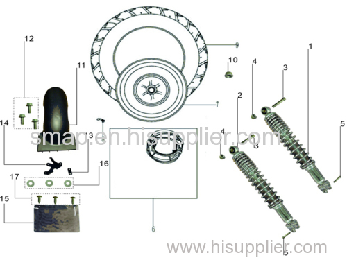 FIGURE 11 REAR WHEEL/REAR SUSPENION/REAR FENDER