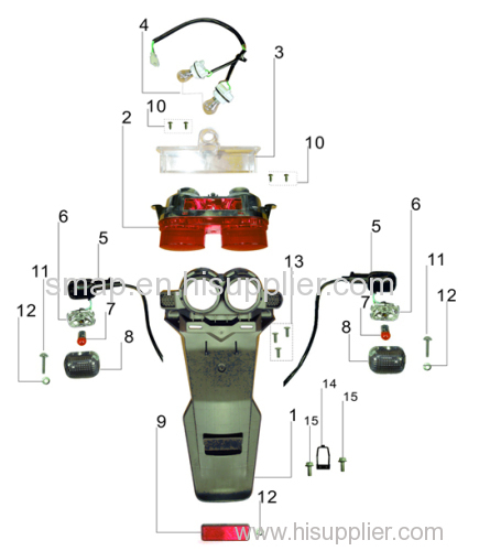 FIGURE 12 REAR FENDER/TAIL LIGHT/REAR TURN SIGNAL LIGHT