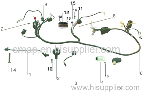 FIGURE 13 CABLE/IGNITION COIL/FUEL PIPE