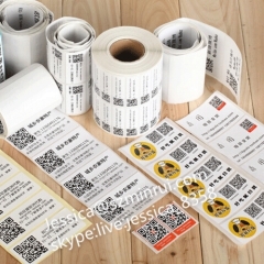 China Manufacturer Custom Tamper Proof Adhesive Label Anti-counterfeit Sticker QR Code Scan Sticker Label Rolls