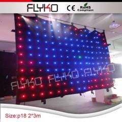 led panel light christmas lights rgb stage curtain/ fireproof led video curtain