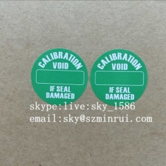Dia 30mm Green Circle Tamper Evident Security Seal Sticker with Customized Printing QA Calibration Security Seal Paper S