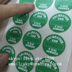 Dia 30mm Green Circle Tamper Evident Security Seal Sticker with Customized Printing QA Calibration Security Seal Paper S