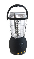 5 led solar hand crank rechargeable camping lantern with radio