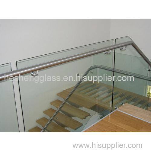 10MM plain tempered glass as stairs hand rail