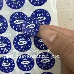 Date Printed Blue Circle Security Void Tamper Evident Label Ultra Destructible Sticker If Tampered Warranty Void