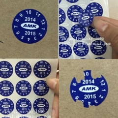 Date Printed Blue Circle Security Void Tamper Evident Label Ultra Destructible Sticker If Tampered Warranty Void