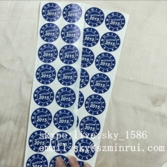 Date Printed Blue Circle Security Void Tamper Evident Label Ultra Destructible Sticker If Tampered Warranty Void