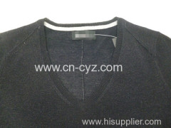 Women's V Neck 12G Pullovers Leisure Thin Type Sweaters