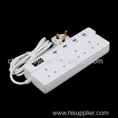 New design product 2 way 4 usb port universal extension socket with UK/Euro/USA main plug