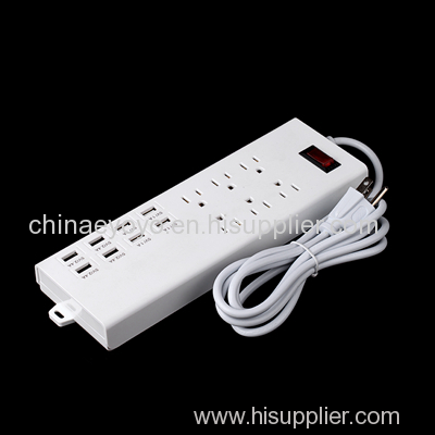 6outlet USA Fireproof body power strip extension leads factory direct sell with stock 