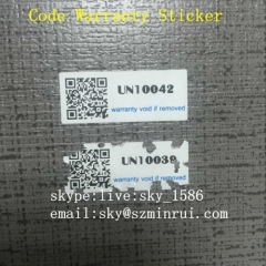 Minrui One Time Use Adhesive Security Void Tamper Evident Label Ultra Destructible Bar Code Stickers In Roll Or In Sheet