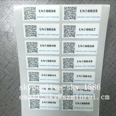 Minrui One Time Use Adhesive Security Void Tamper Evident Label Ultra Destructible Bar Code Stickers In Roll Or In Sheet