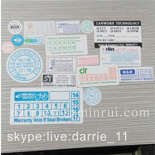 Destructible label paper manufacturer custom any design printed destructive vinyl sticker
