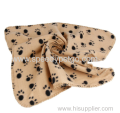 Warmly Softable Large Size Beige color with paw print Pet Blankets