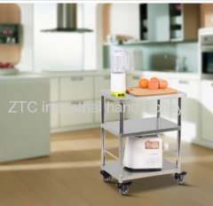 Stainless steel kitchen food storage and moving service hand trolley