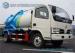 High Powered 4000L Suction Sewage Vacuum Tank Truck With Cylinder Shaped Tank