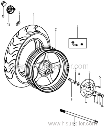 FIGURE 9 Front Wheel/Tyre/Brake Disc