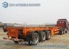 Custom Q235 / Q345 40 Foot Flatbed Semi Trailer 50 Ton For Transportation