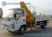 4 X 2 Isuzu 3000KG Diesel Crane Mounted Truck With Knuckle Boom