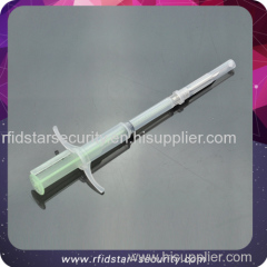 Disposable 134.2KHz Smart 1.4x8mm Animal PVC Syringe with Glass Tag