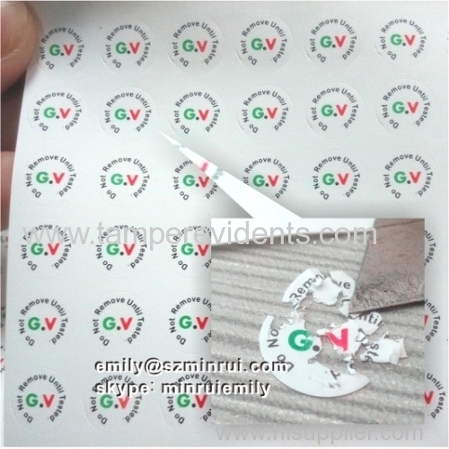 Destructible Tamper Proof Security VOID Seal Stickers