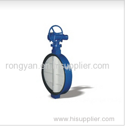Worm wafer soft seal butterfly valve