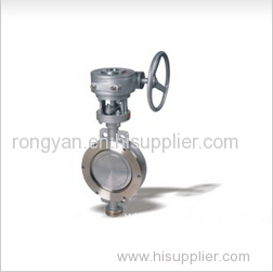 Worm wafer elastic hard seal butterfly valve