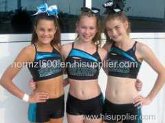 Customized youth sexy crop top cheerleading uniforms