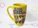 yellow tall mug/lipton ceramic mug/custom coffee mug/12oz