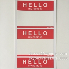 Factory Wholesale Name Tags Badges Stickers Peel Stick Adhesive Writable Red Destructible Stickers For Tamper