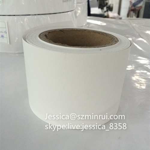 Shenzhen Minrui Custom Destructible Vinyl Label Materials Self Adhesive Matte White Fragile Label Material Rolls