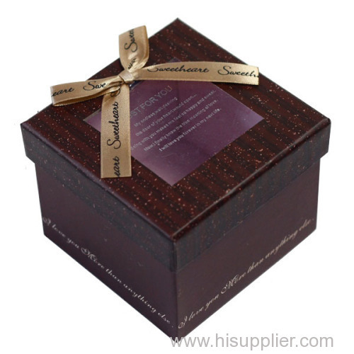 The hot sale fine paper Christmas Box with ribbon