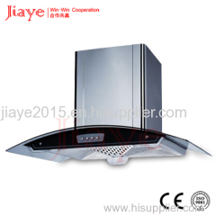 5 speed curved glass chimney cooker hoods