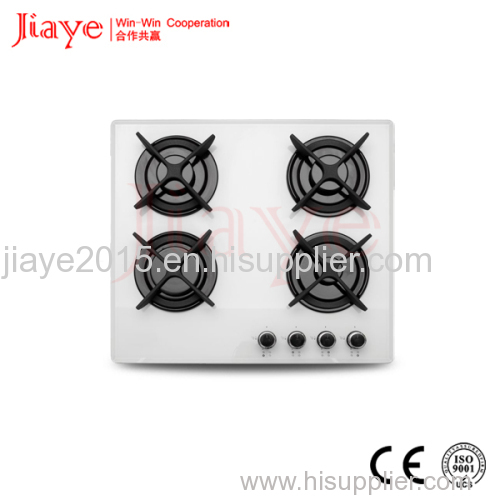 4 burner white colored tempered glass competitive gas cooker