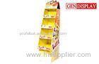 Snacks FSDU Paper Cardboard Display Stand With Yellow 4 Shelves