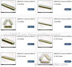 Din 41612 connector with 2 rows 16 pins male right angle type