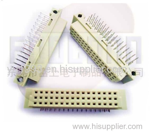 Din 41612 connector with 3 rows 16 pins male right angle type