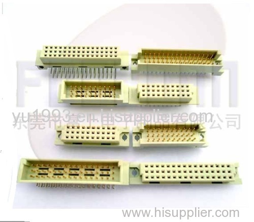 Din 41612 connector with 3 rows 16 pins Female Straight type