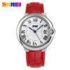 Red Leather Strap Analog Quartz Watch Japanese Movement for Lady
