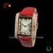 Gold alloy case watch with cristal pu leather band lady wrist watches 2015