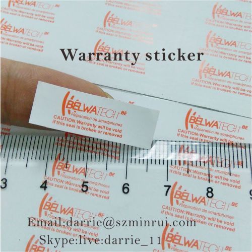 Small rectangle destructible warranty sticker self adhesive crumblin 1cmX3cm.Tiny tamper evident label for free custom