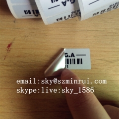 Matte Silver PET Waterproof Barcode Labels Custom Print Bar Code Property Identification Labels